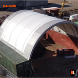 40' x 40' double truss container shelter